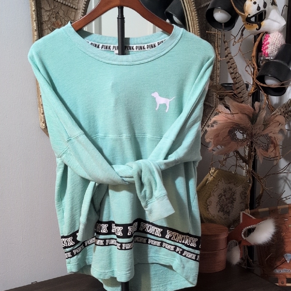 Mint Green PINK Logo Sweatshirt